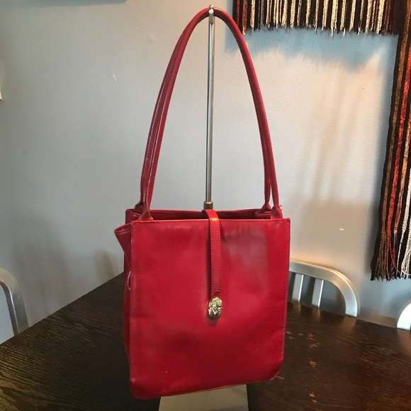 *VINTAGE!* Valentina Red Leather Purse - Picture 1 of 8